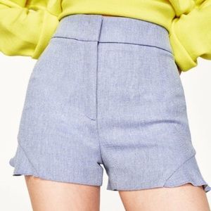 Zara Basic Collection Bermuda Shorts with Ruffles
